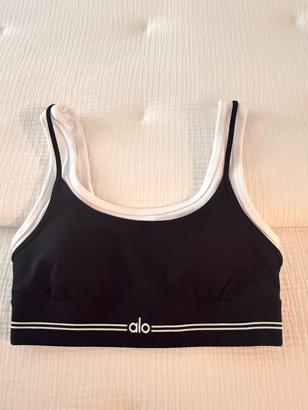 Alo Airbrush Better Together Bra - Black/White